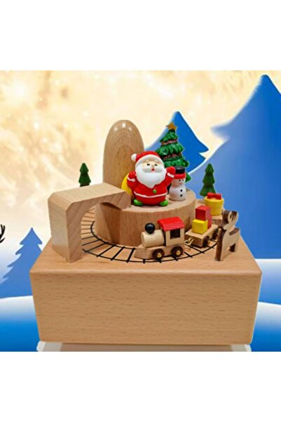 Choice12 صندوق موسيقي خشبي على شكل دوامة بابا نويل، هدية عيد ميلاد خشبية عتيق...