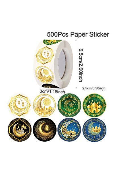 Choice3 4 500pcs EID Mubarak Stickers Gift Bag Candy Box Seal Lables Ramadan ...