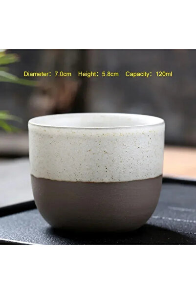 Choice ١٠١-٢٠٠ مل أبيض ١٢٠ مل فخار خشن كوب شاي عتيق إبداعي مصنوع يدويًا للعائ...