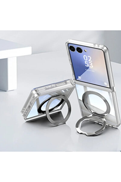 Choice11 Galaxy Z Flip7 White 360° Ring Holder Phone Case for Z Flip 7 FE 6 5...