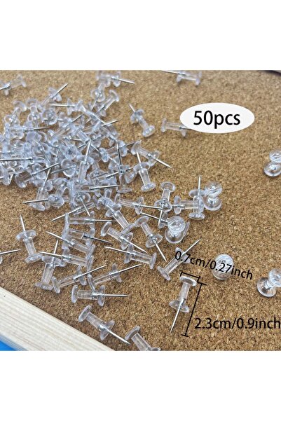 Choice1 50pcs 20/50/100pcs Push Pins Transparent Thumb Tacks With Plastic Box...