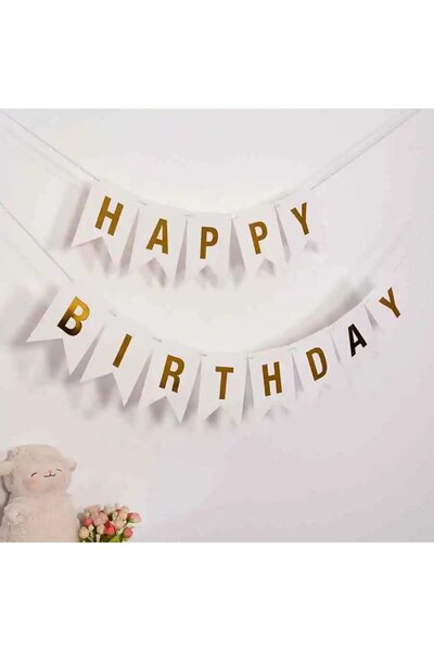 Choice لافتة زينة على شكل ذيل السنونو مطلية بالذهب، مكتوب عليها "عيد ميلاد سع...