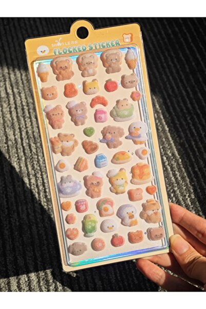 choice2 ملصقات حيوانات ثلاثية الأبعاد صفراء لطيفة ورقيقة لتزيين دفاتر القصاصا...