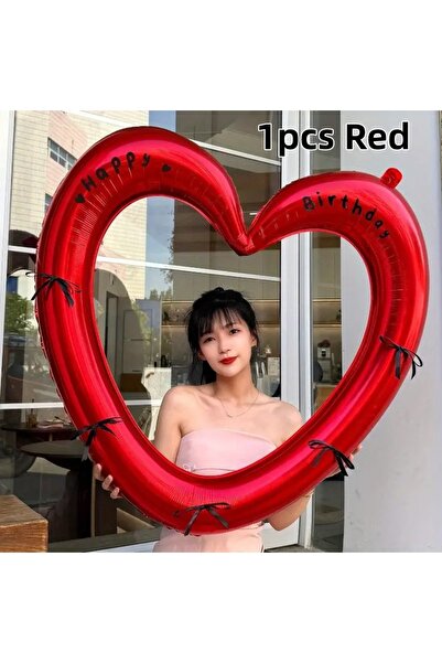 Choice1 other other 1pcs Red Happy Birthday Heart Photo Frame Balloon with Bo...