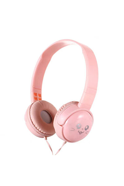 Choice سماعات رأس بأسلاك وردية اللون، مقاس 3.5 ملم، محمولة، مناسبة للأطفال، ت...