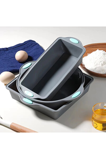 Choice قالب كيك سيليكون رمادي مقاوم للحرارة، 3 قطع، 2/3 قطع، صينية خبز غير لا...