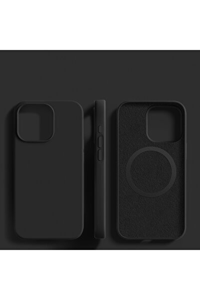 Choice جرابات مغناطيسية سوداء من السيليكون السائل لهواتف آيفون 13 برو، وآيفون...