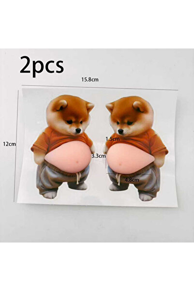 Choice ملصقان مضادان للتصادم على شكل كلب سمين ذو بطن كبير، ملصق أمان للسيارة،...