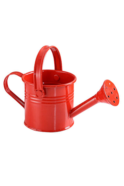 Choice4 إبريق سقي معدني أحمر اللون، قطعة واحدة، مناسب للحدائق والزهور، صغير ا...