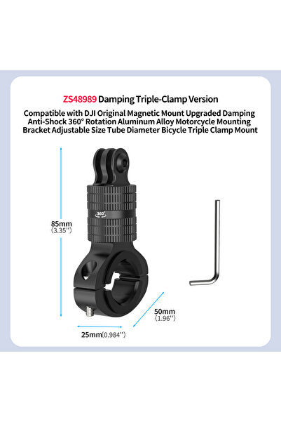 Choice3 حامل كاميرا عالمي للدراجات النارية، مصنوع من الألومنيوم، مزود بمشبك م...