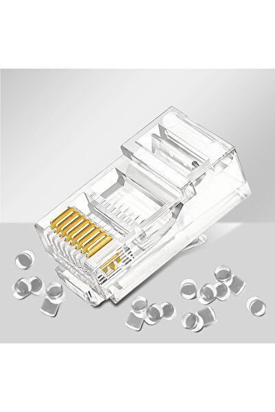 Choice1 50 قطعة من موصلات RJ45 البرتقالية، موصلات Cat6 و Cat5 المعيارية، موصل...