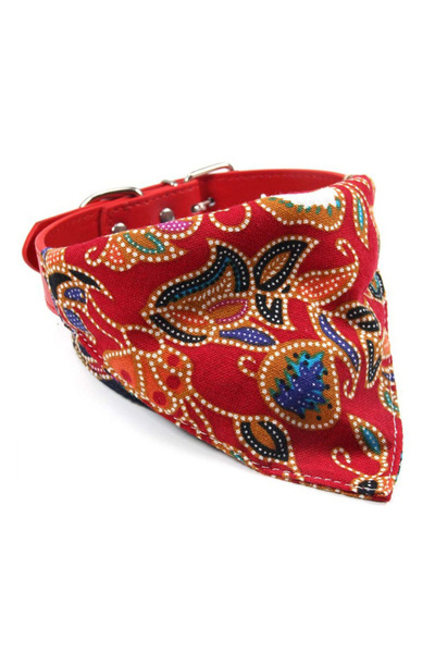 choice2 L Red PU leather collar suitable for both cats and dogs, fashionable ...