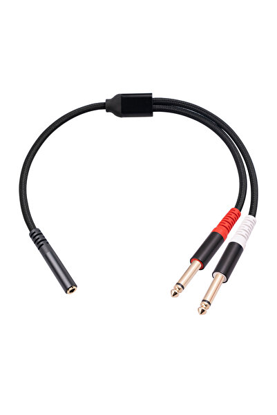 Choice كابل صوت APWIKOGER، كابل مقسم صوت من 3.5 مم إلى 6.35 مم، طول 0.3 متر، ...