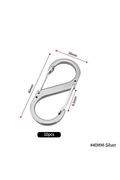 choice2 40MM-Silver(10pcs) 10Pcs S Type Mini Keychain Hook Stainless Steel Ca...