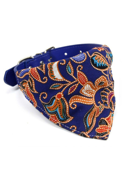 Choice5 L Blue PU leather collar suitable for both cats and dogs, fashionable...