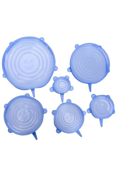 Choice blue 6Pcs/Set Transparent Silicone Kitchen Utensils Fresh-keeping Stre...