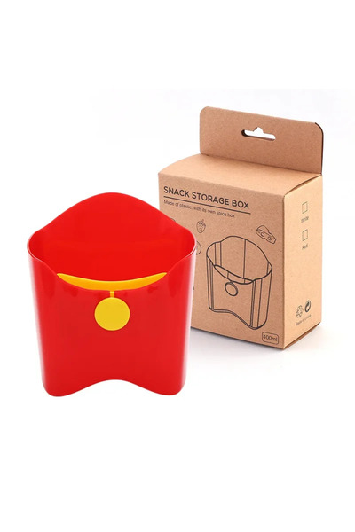 Choice red Portable Plastic French Fry Snack Storage Box PP Salad Cup Student...