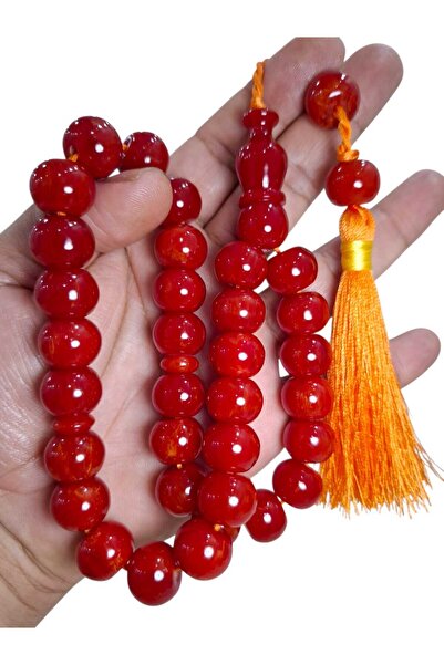 Cekke Tesbih سبحة من حجر الكهرمان المضغوط مقاس 12*15 ملم أصلية كبيرة الحجم XL...