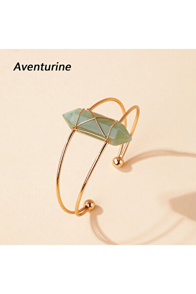 Choice 1pc Aventurine 1pc Natural Crystal Double Pointed Hexagonal Pillar Bra...
