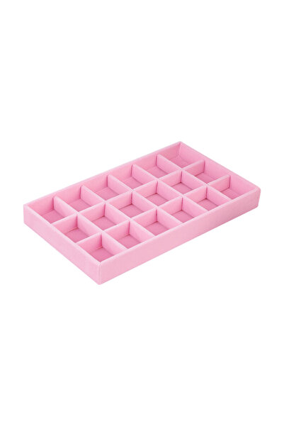 Choice11 18 grids pallet 1PC, Flking Jewelry Box Jewelry Tray, Color: Pink