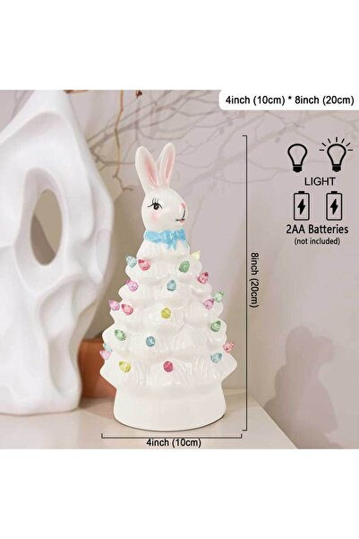 Choice تمثال أرنب عيد الفصح، مصنوع من الراتنج، زينة مضيئة للطاولة، مناسب للمن...