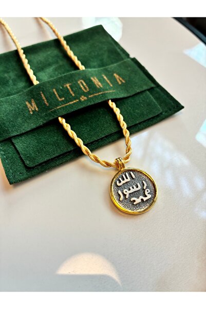Miltonia 925s Gümüş Allah – Resul – Muhammed Burgu İp Kolye