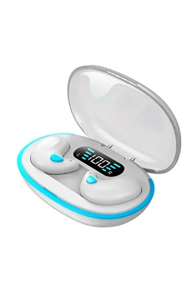 choice2 سماعات أذن لاسلكية صغيرة بيضاء بتقنية بلوتوث، مزودة بخاصية إلغاء الضو...