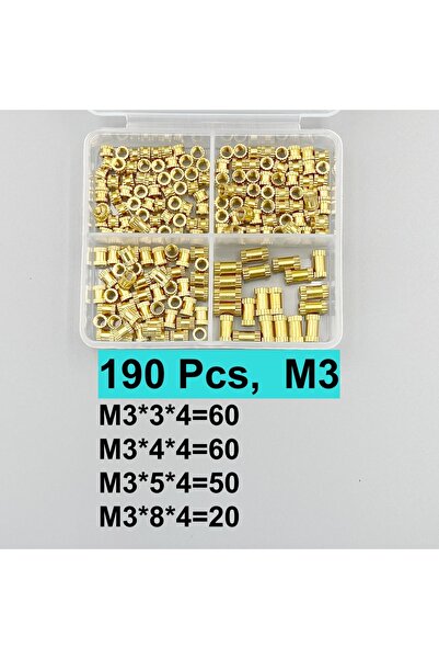 Choice3 M3 190 PCS Brass Heat Insert Nut Hot Melt Nuts M2 M3 M4 M5 M6 Thread ...