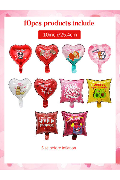 Choice 10inch 10pcs 10pcs Spanish-language "Love" Valentine's Day 10-inch hea...
