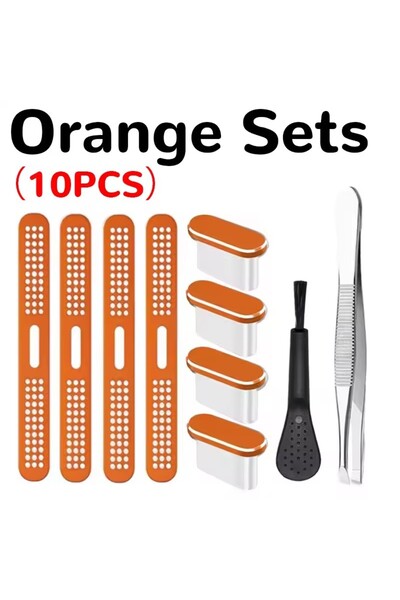 Choice8 مجموعة برتقالية لهاتف iPhone 17 Pro Max، غطاء شبكي لحماية سماعة الهات...