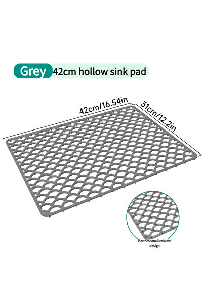 Choice Silicone Sink Mat 42WK- Grey 42/46CM Kitchen No holes Silicone Sink Bo...