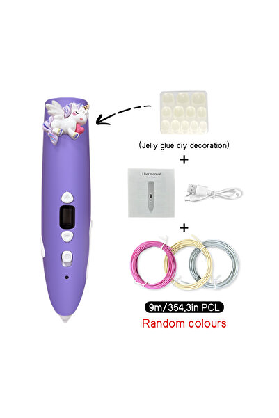 Choice3 قلم طباعة ثلاثية الأبعاد جديد بلون بنفسجي، مصنوع من خيوط PCL بطول 9 أ...