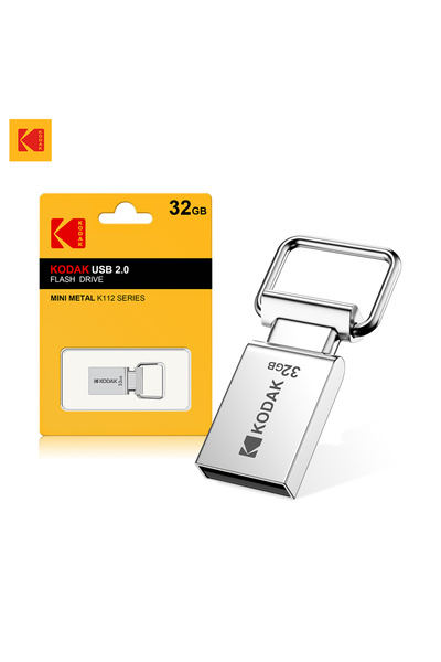 Choice1 ذاكرة فلاش كوداك 32 جيجابايت، معدنية، USB 2.0، بتصميم سلسلة مفاتيح مف...