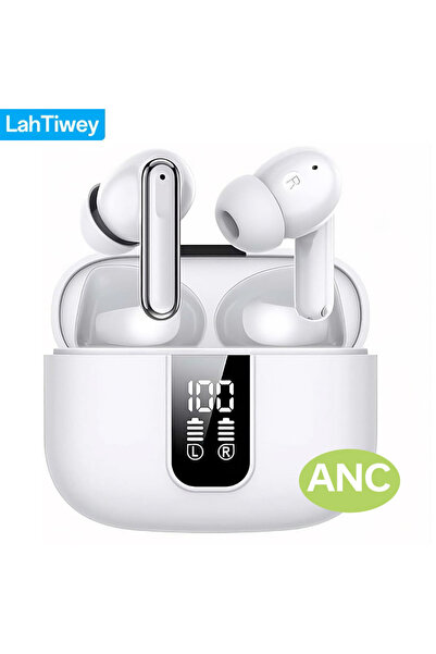 choice2 سماعات أذن لاسلكية بيضاء هجينة بتقنية إلغاء الضوضاء النشطة، سماعات بل...