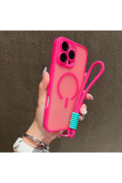 Choice88 جراب حماية شفاف وردي اللون مقاوم للصدمات من ماج سيف لهاتف آيفون 17 ب...