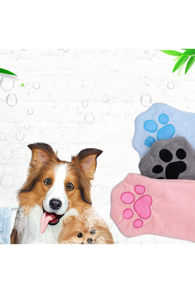 choice2 GRAY Pet Towel Glove - Dog-Specific Quick-Drying Absorbent Cleaning C...