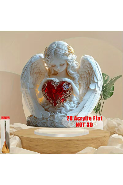 Choice تمثال ملاك كريستالي على شكل قلب أحمر، هدية مثالية لعيد الحب أو ذكرى ال...