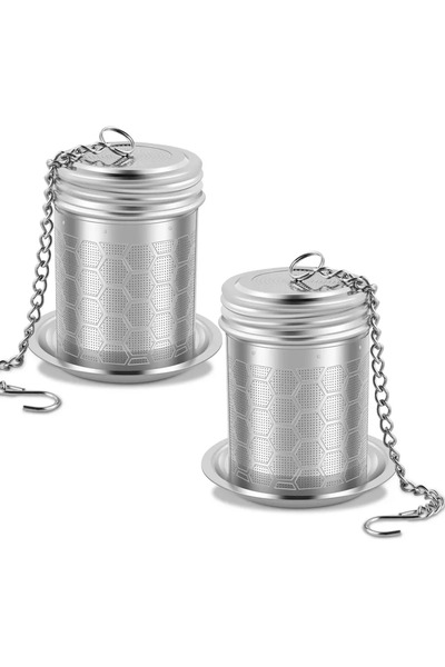 Choice مصفاة شاي من الفولاذ المقاوم للصدأ، قطعتان، إبريق شاي، شبكة دقيقة لأور...