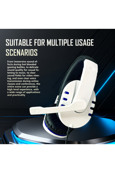 Choice WHITE 7260 Wired Headset with Mic，Ideal for Work Conferences、Study Dum...