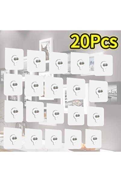 Choice خطافات لاصقة ذاتية اللصق، 6×6 سم، 20 قطعة، من 2 إلى 40 قطعة، لاصقة قوي...