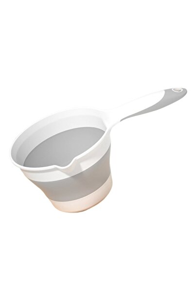 Choice مغرفة حمام رمادية طويلة قابلة للطي، متعددة الاستخدامات، للمطبخ، سميكة،...