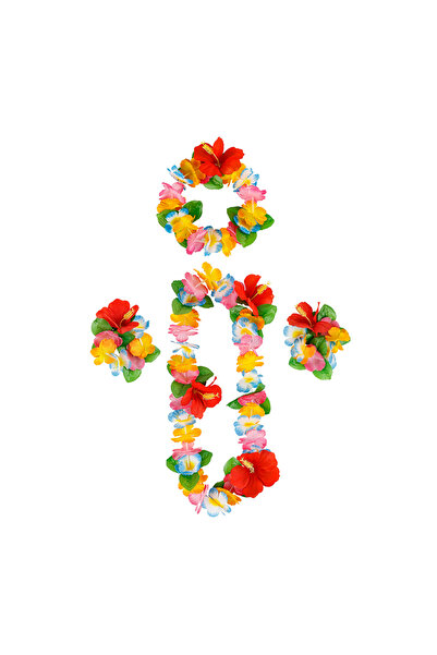 Choice1 A2 4Pcs/set Hawaiian Artificial Flower Wreath Necklace Hawaii Theme P...