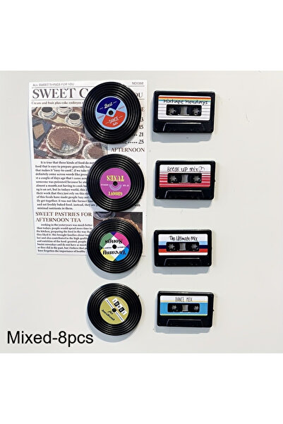 Choice Mixed-8pcs 8pcs Retro Cassette Tape Magnet Set - Vintage Record Fridge...