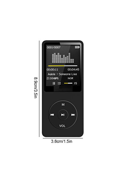 Choice مشغل MP3 أسود، شحن USB، تسجيل، شاشة عرض رقمية، وسائط بدون فقدان جودة، ...