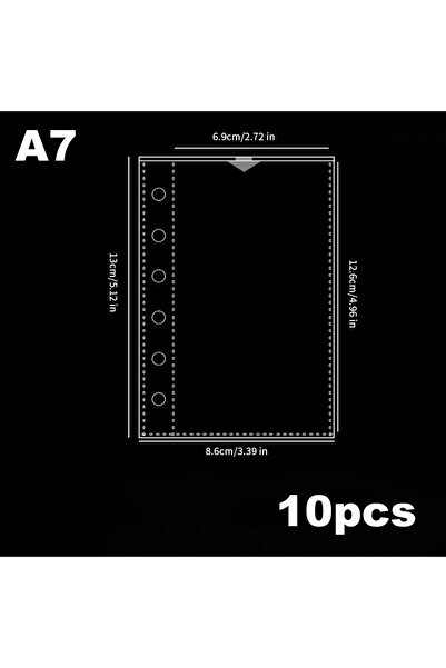 Choice7 A7 10PCS 10/20/30pcs M5/A6/A7 Size Transparent Ring Binder Plastic Pr...
