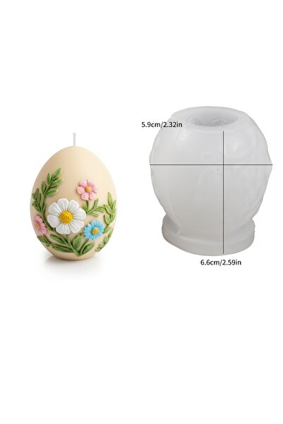 Choice قالب سيليكون راتنجي على شكل بيضة مزينة بالزهور، مناسب لعيد الفصح، بيض ...