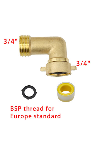 Choice وصلة خرطوم حديقة سداسية منحنية أحادية الاتجاه 3/4 بوصة من النحاس الأصف...