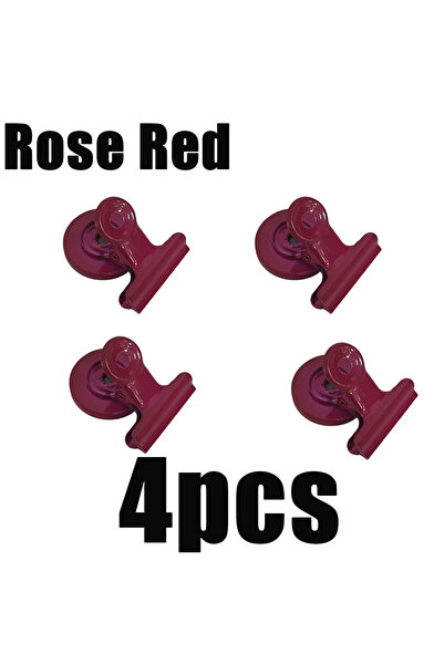 Choice 4 قطع من مشابك مغناطيسية للثلاجة باللون الأحمر الوردي، متعددة الاستخدا...