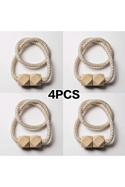 Choice9 4 Beige 4pcs Curtain Tiebacks with Strong Magnet Thick Rope Design fo...