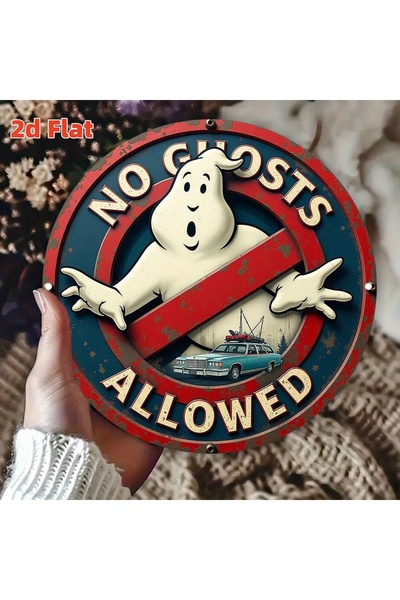 Choice Round 20X20CM 2D Flat, Flat Ghostbusters Metal Sign - Vintage Aluminum...